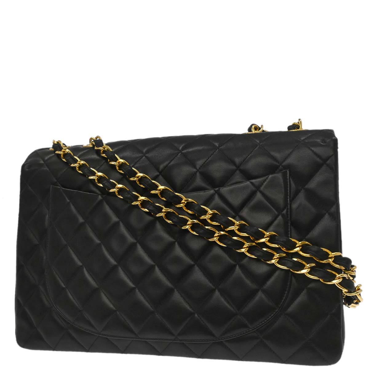 Chanel Black Lambskin Maxi Classic Flap Shoulder Bag
