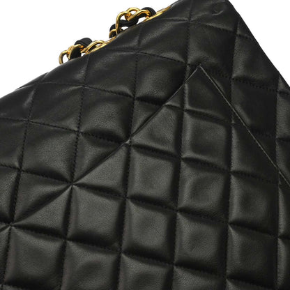 Chanel Black Lambskin Maxi Classic Flap Shoulder Bag