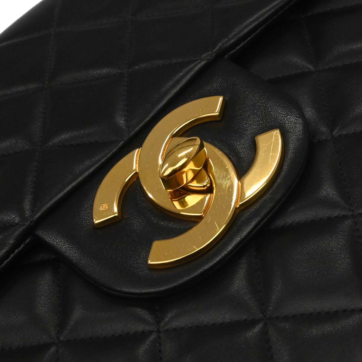 Chanel Black Lambskin Maxi Classic Flap Shoulder Bag