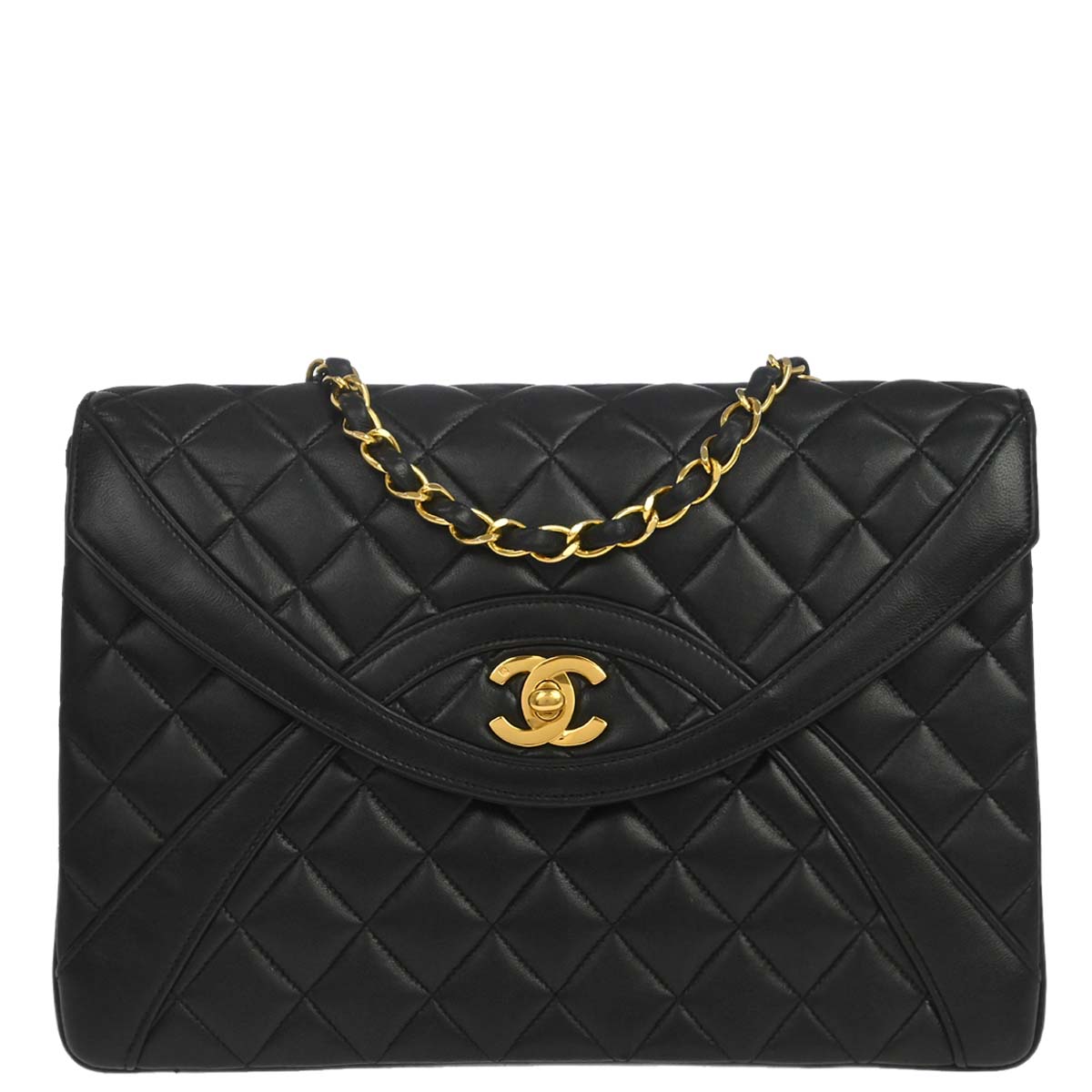 Chanel Black Lambskin Chain Shoulder Bag