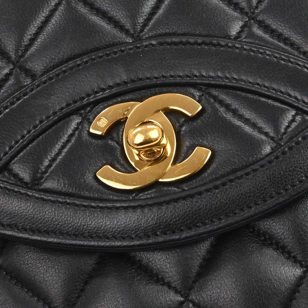 Chanel Black Lambskin Chain Shoulder Bag
