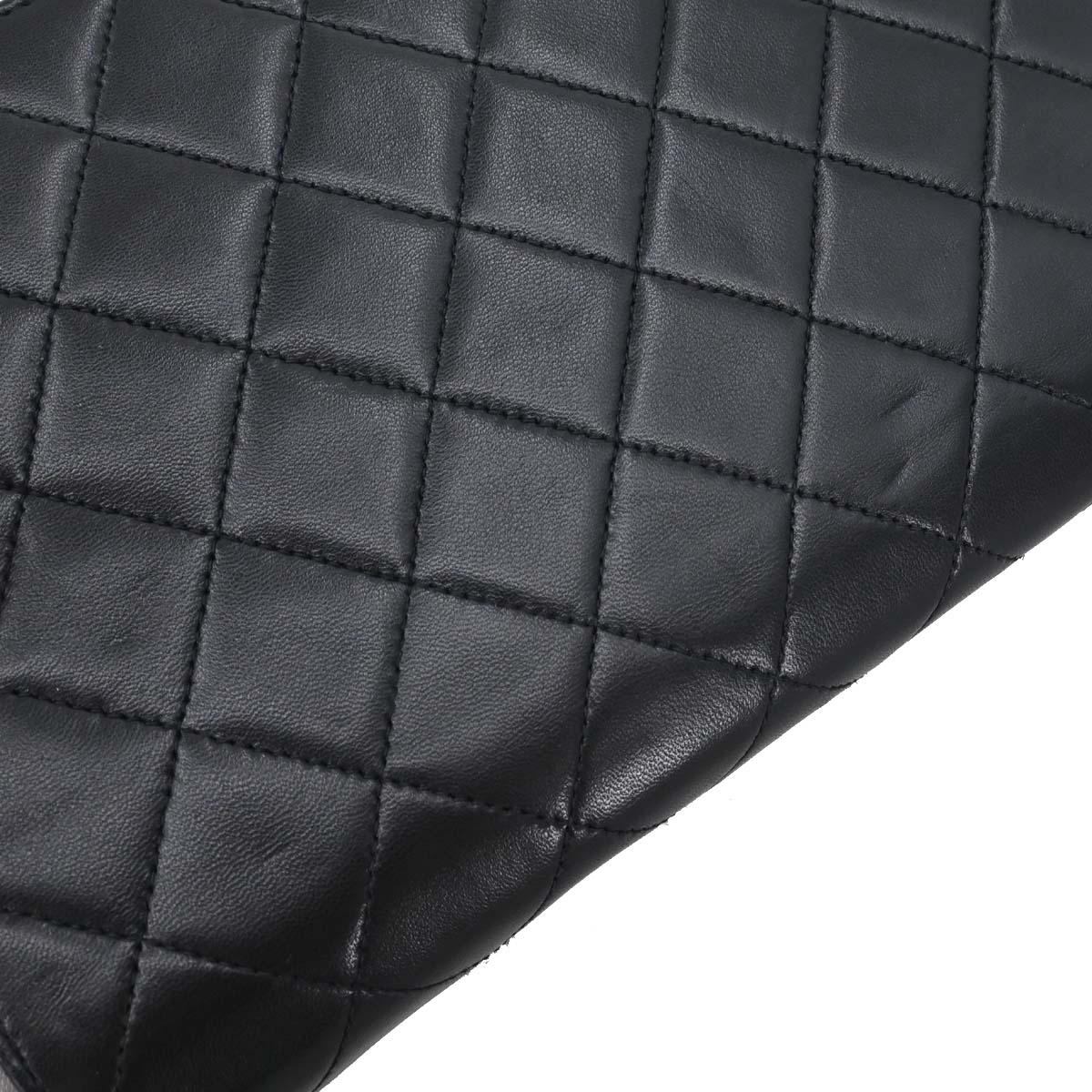Chanel 1997-1999 Black Lambskin Pushlock Small Full Flap Shoulder Bag