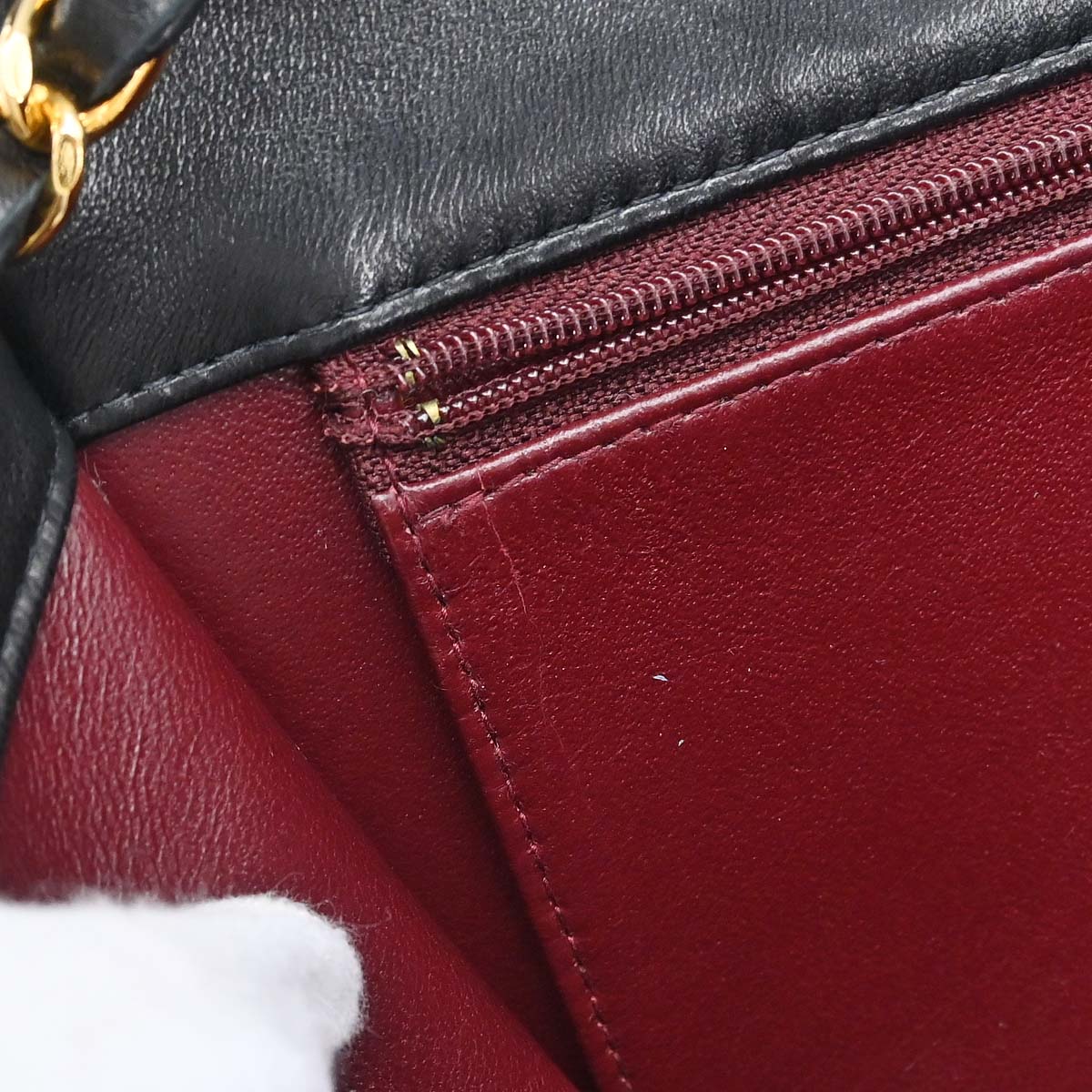 Chanel 1997-1999 Black Lambskin Pushlock Small Full Flap Shoulder Bag
