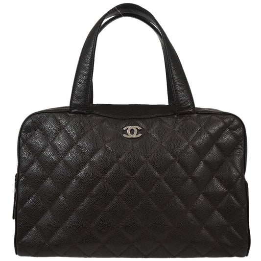 Chanel 2000-2002 Brown Caviar Skin Bowling Bag Handbag