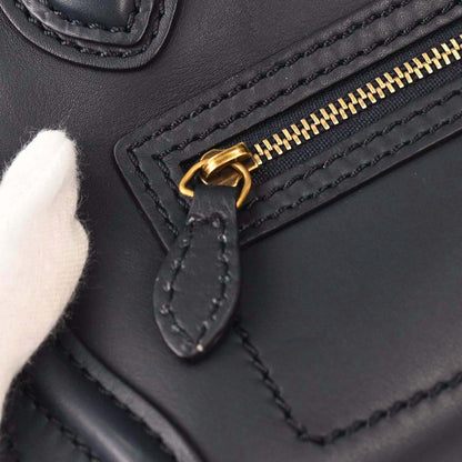 Celine Navy Leather Nano Luggage 2way Shoulder Tote Bag