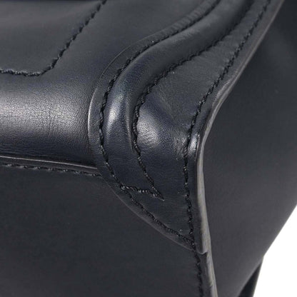 Celine Navy Leather Nano Luggage 2way Shoulder Tote Bag