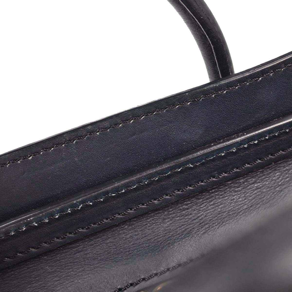Celine Navy Leather Nano Luggage 2way Shoulder Tote Bag