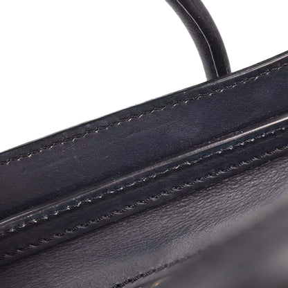 Celine Navy Leather Nano Luggage 2way Shoulder Tote Bag