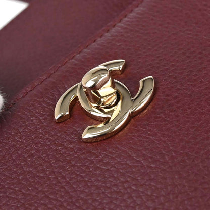 Chanel 2017 Bordeaux Calfskin Neo Executive Cerf Tote 2way Shoulder Handbag