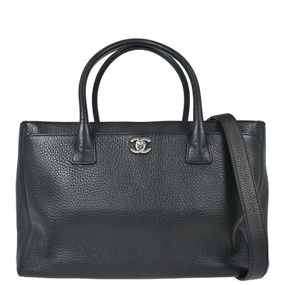 Chanel 2015-2016 Black Deerskin Executive Cerf 2way Shoulder Tote Bag