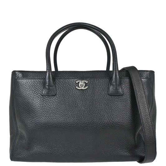 Chanel 2015-2016 Black Deerskin Executive Cerf 2way Shoulder Tote Bag