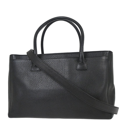 Chanel 2015-2016 Black Deerskin Executive Cerf 2way Shoulder Tote Bag