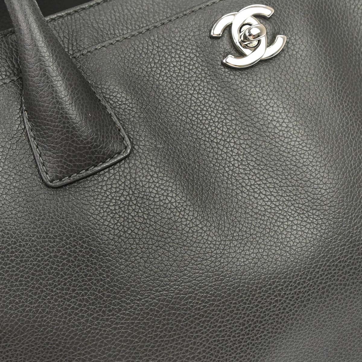Chanel 2012-2013 Gray Calfskin Executive Cerf 2way Shoulder Tote Bag