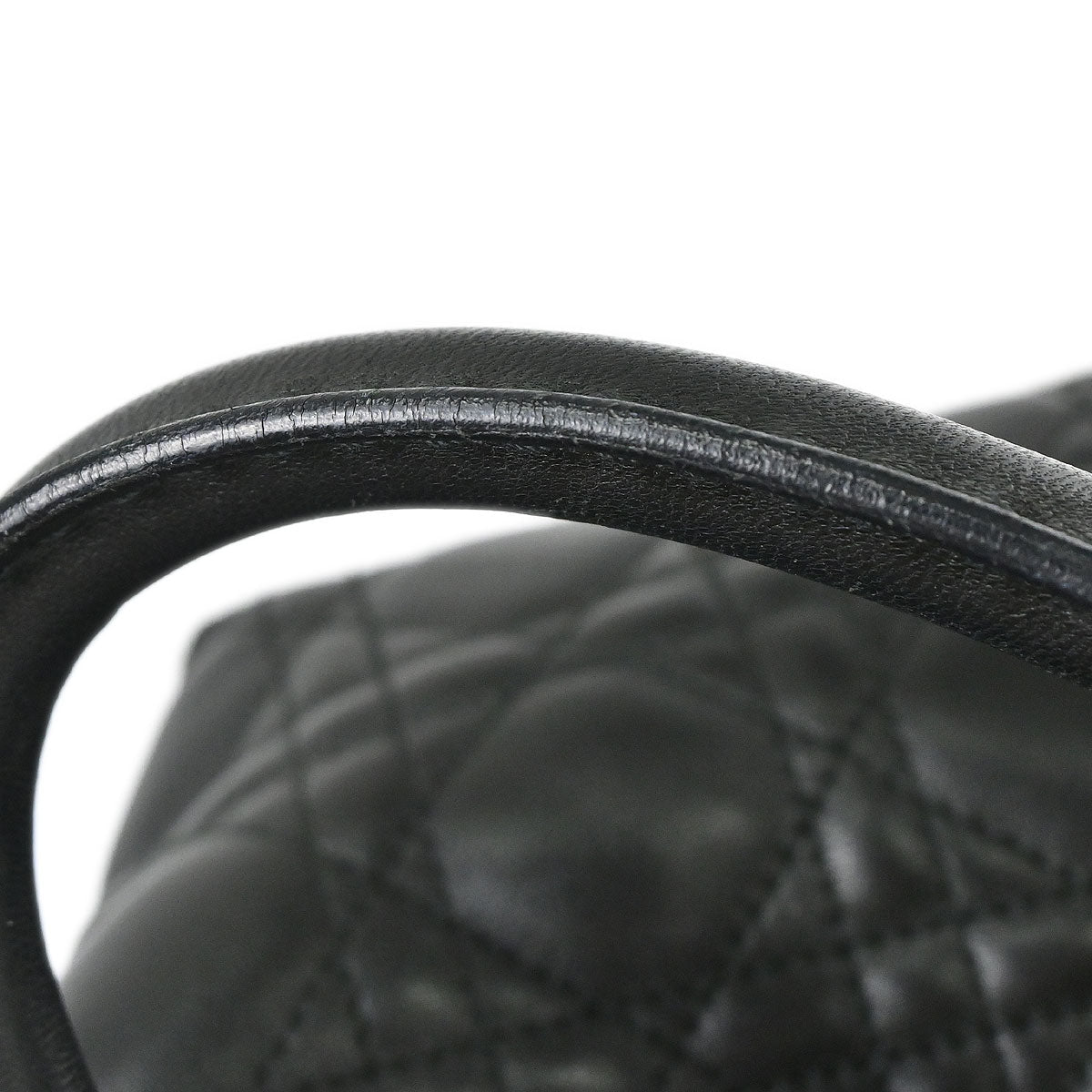 Christian Dior Black Lambskin Lady Dior Cannage Tote Handbag