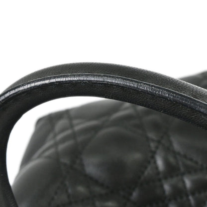 Christian Dior Black Lambskin Lady Dior Cannage Tote Handbag