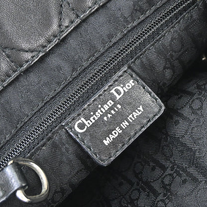 Christian Dior Black Lambskin Lady Dior Cannage Tote Handbag