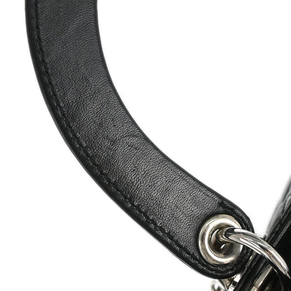 Christian Dior Black Lambskin Medium Lady Dior Cannage 2way Shoulder Handbag