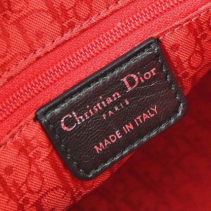 Christian Dior Black Lambskin Medium Lady Dior Cannage 2way Shoulder Handbag