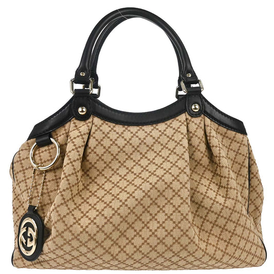 Gucci Beige Canvas Sukey Diamante Tote Handbag