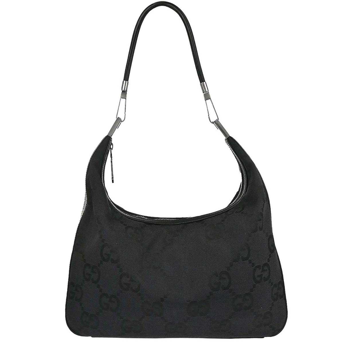 Gucci Black GG Canvas Hobo Bag