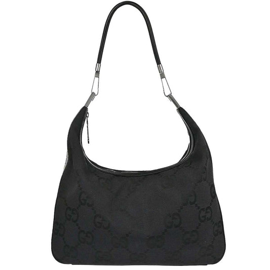 Gucci Black GG Canvas Hobo Bag