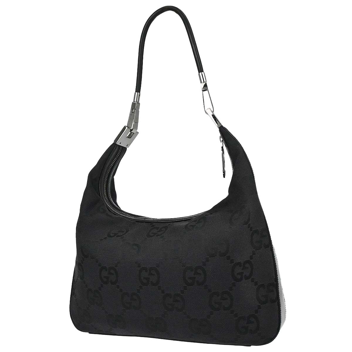 Gucci Black GG Canvas Hobo Bag