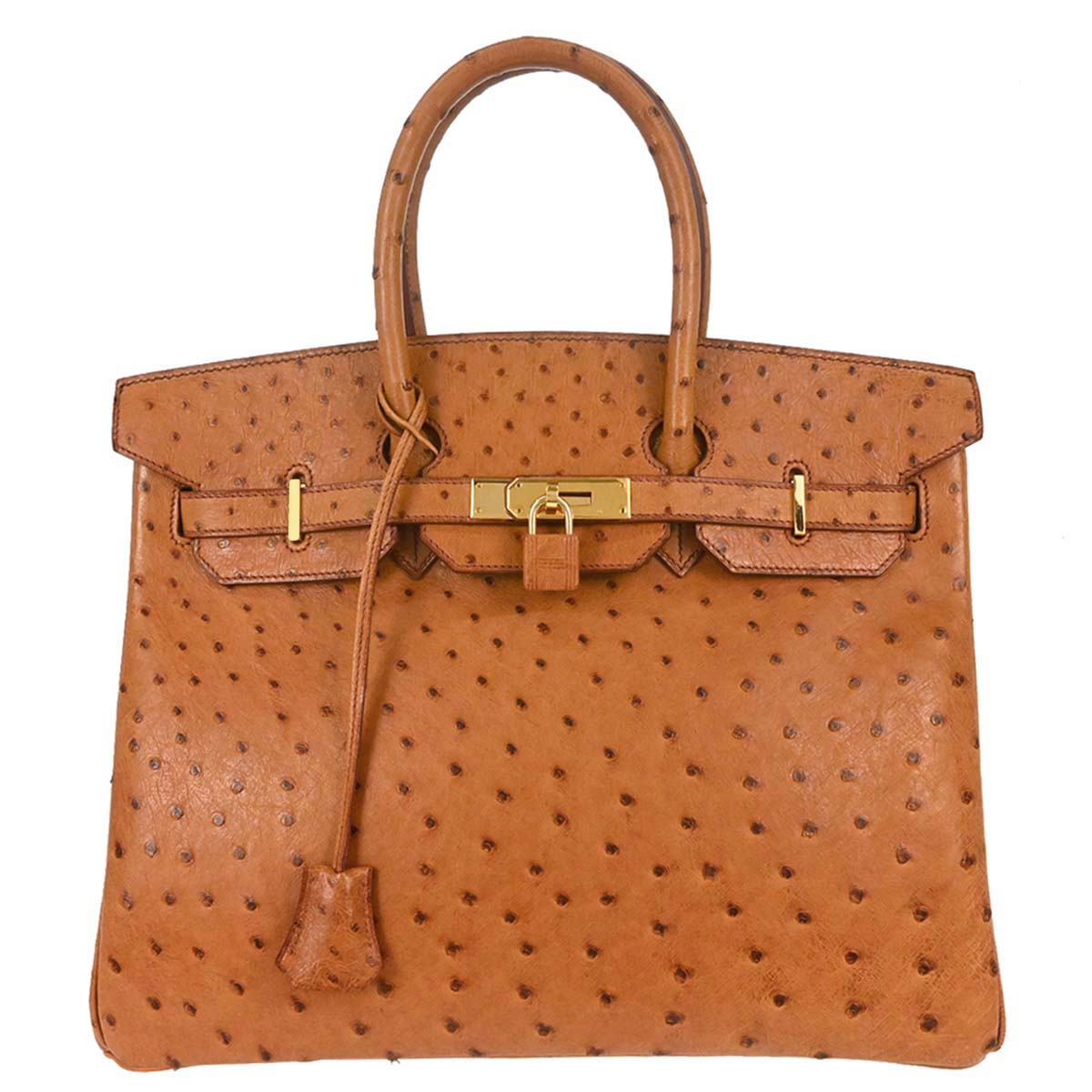 Hermes *Chestnut Ostrich Birkin 35 Handbag