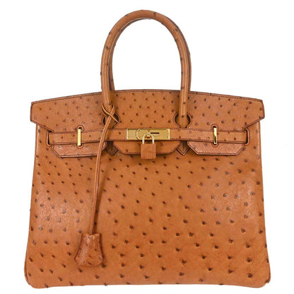 Hermes *Chestnut Ostrich Birkin 35 Handbag