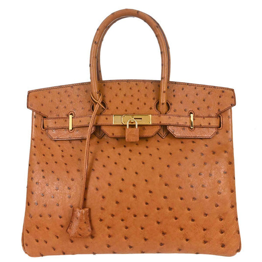 Hermes *Chestnut Ostrich Birkin 35 Handbag