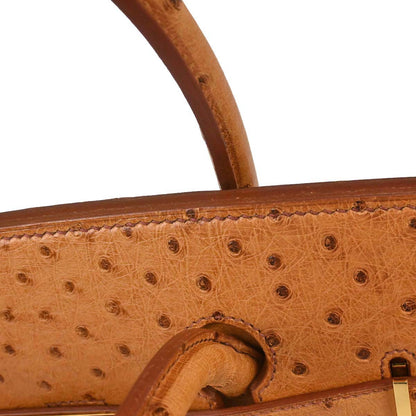 Hermes *Chestnut Ostrich Birkin 35 Handbag