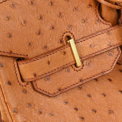 Hermes *Chestnut Ostrich Birkin 35 Handbag