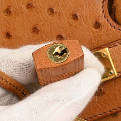Hermes *Chestnut Ostrich Birkin 35 Handbag