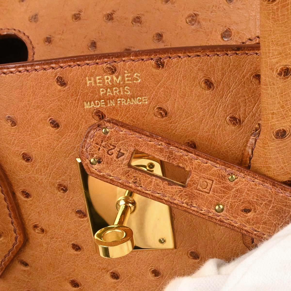 Hermes *Chestnut Ostrich Birkin 35 Handbag