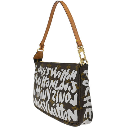 Louis Vuitton White Graffiti Pochette Accessoires Handbag M92192