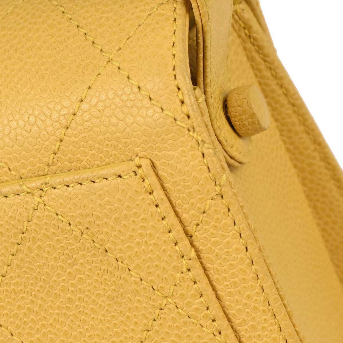 Chanel 1997-1999 Yellow Caviar Skin Handbag