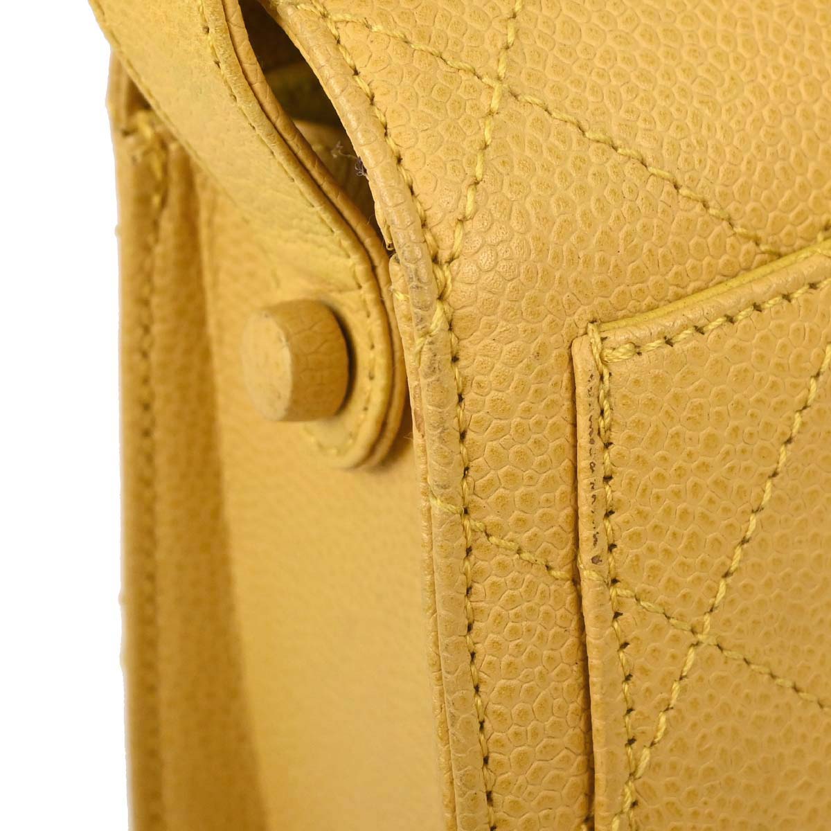 Chanel 1997-1999 Yellow Caviar Skin Handbag