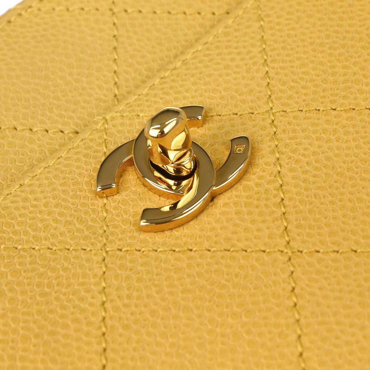 Chanel 1997-1999 Yellow Caviar Skin Handbag