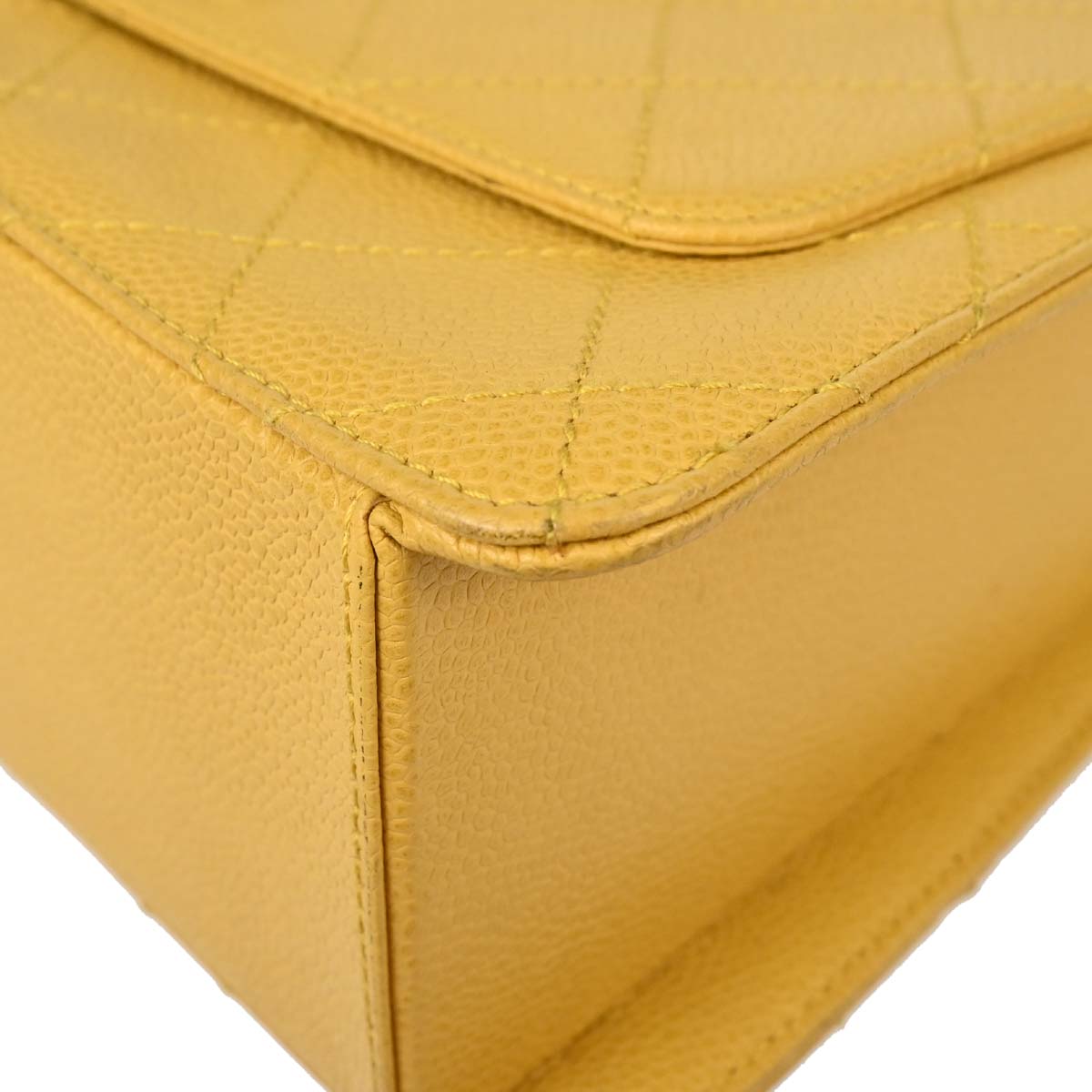 Chanel 1997-1999 Yellow Caviar Skin Handbag