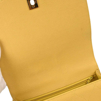 Chanel 1997-1999 Yellow Caviar Skin Handbag