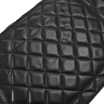 Chanel 1991-1994 Black Lambskin Maxi Classic Flap Shoulder Bag