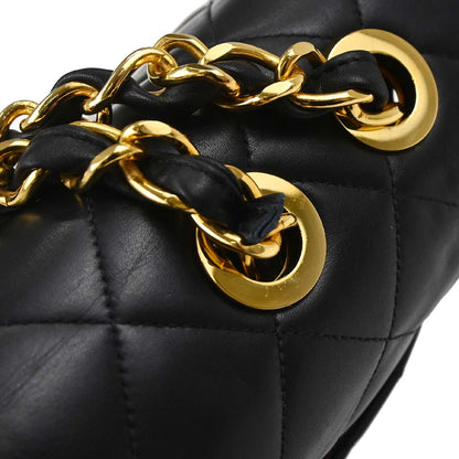 Chanel 1991-1994 Black Lambskin Maxi Classic Flap Shoulder Bag