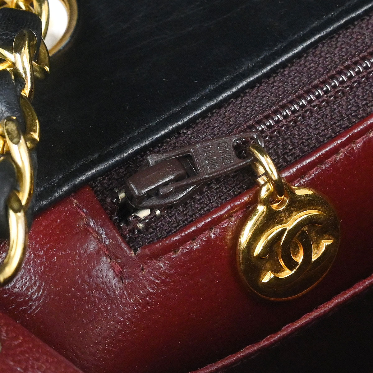Chanel 1989-1991 Black Lambskin Turnlock Small Full Flap Shoulder Bag