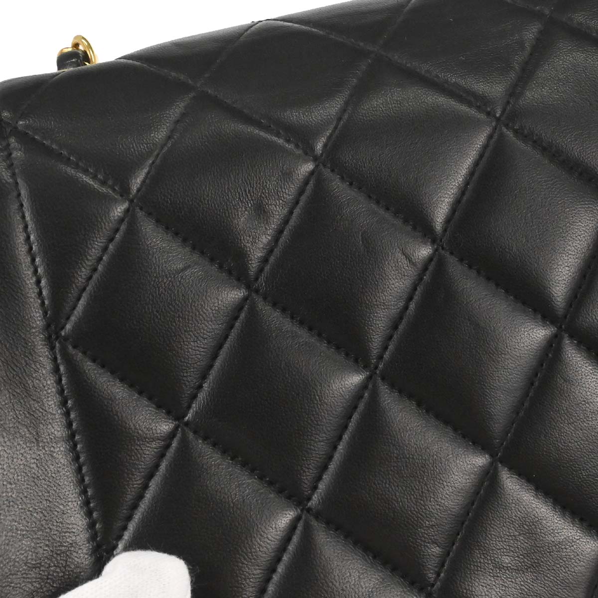 Chanel 1994-1996 Black Lambskin Small Diana Shoulder Bag