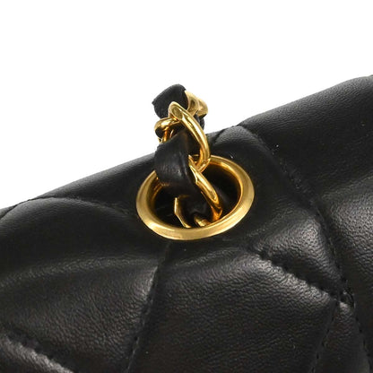 Chanel 1994-1996 Black Lambskin Small Diana Shoulder Bag