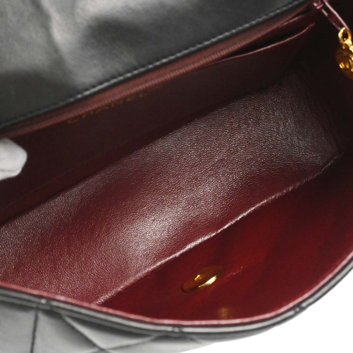 Chanel 1994-1996 Black Lambskin Small Diana Shoulder Bag