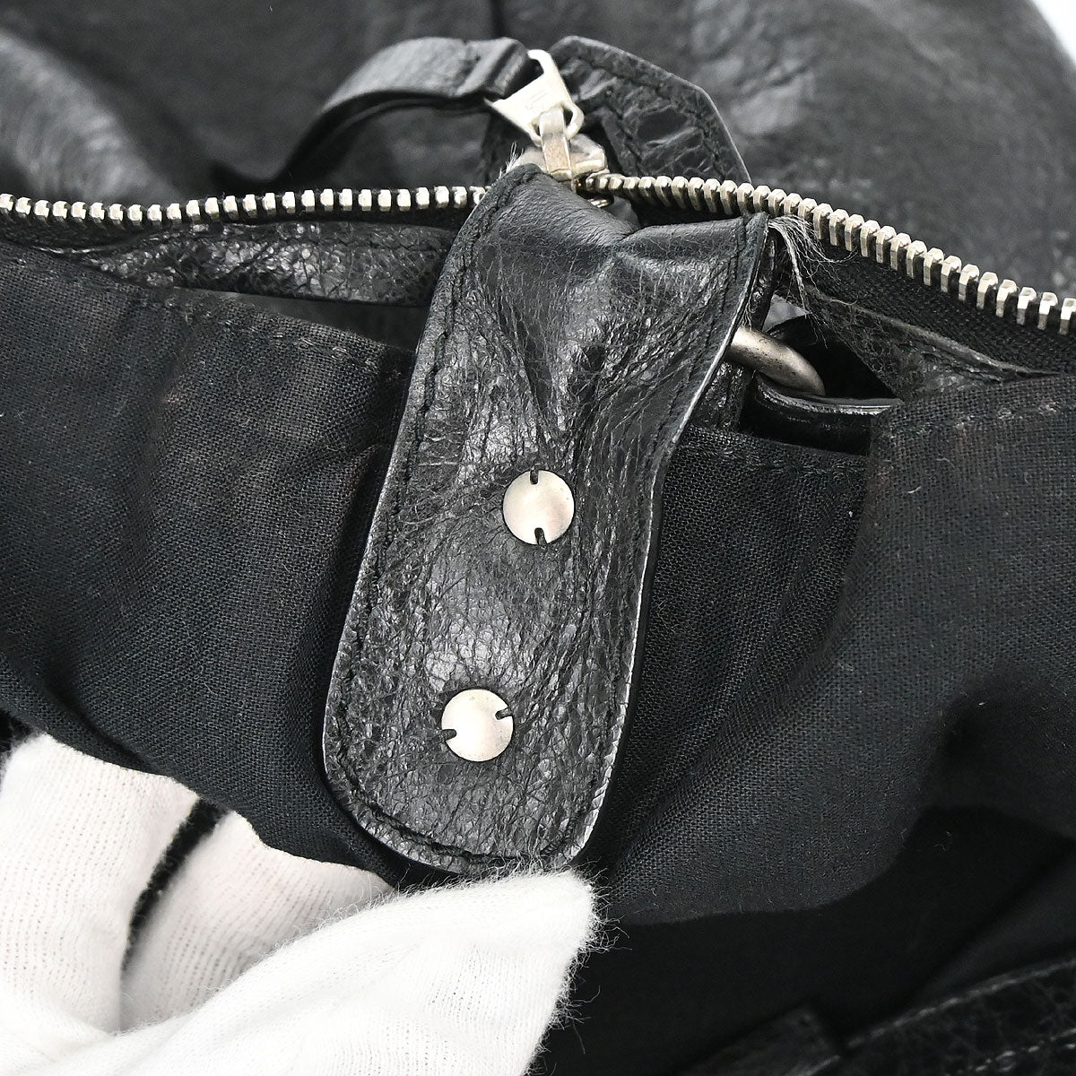 Balenciaga Black Lambskin The Day Shoulder Bag