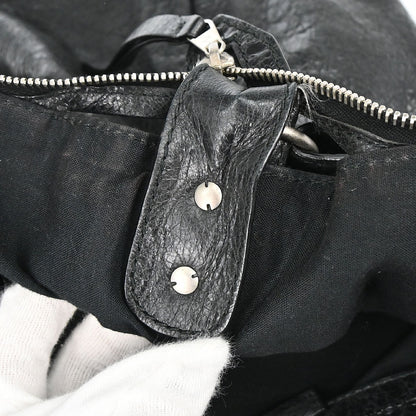 Balenciaga Black Lambskin The Day Shoulder Bag