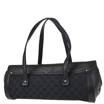 Gucci Black Bamboo GG Handbag