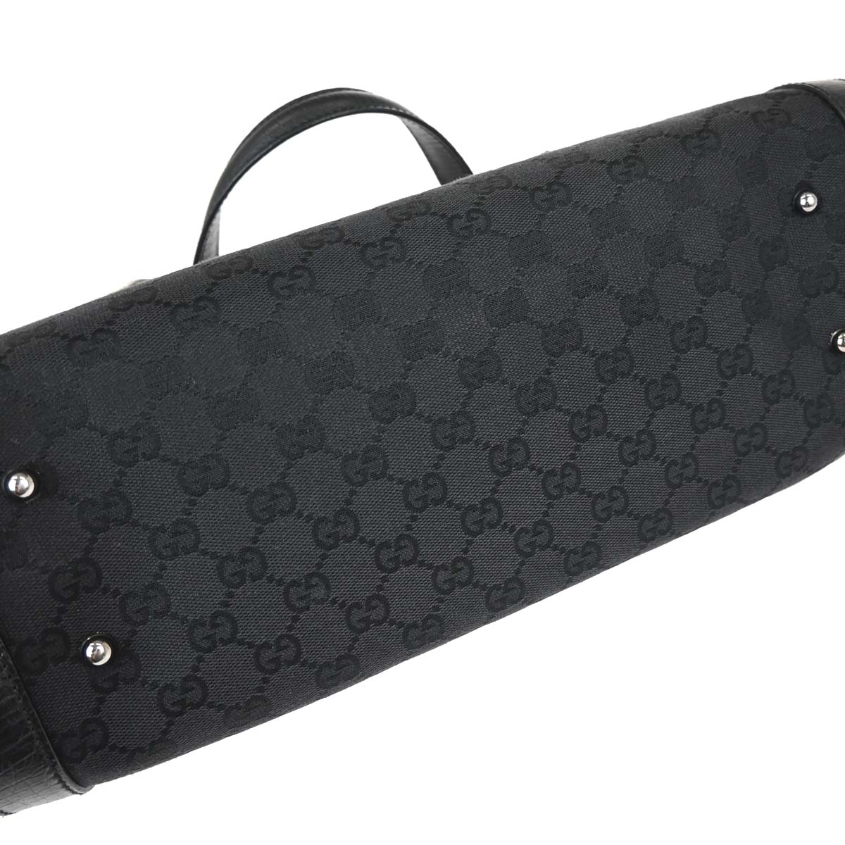 Gucci Black Bamboo GG Handbag