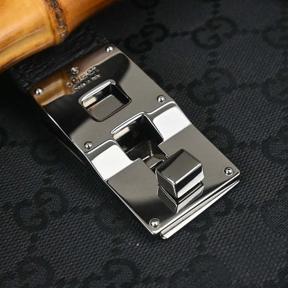 Gucci Black Bamboo GG Handbag